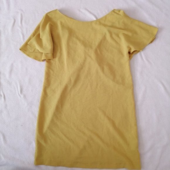 Zara Mustard Yellow Flowy Oversized Ruffled Dress - Picture 8 of 9